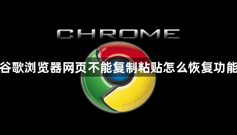 谷歌浏览器网页不能复制粘贴怎么恢复功能1